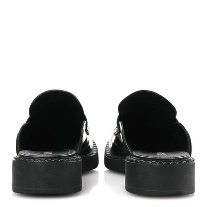 Prada Spazzolato Triangle 40mm Loafer Mules 37 Black 6 of 16