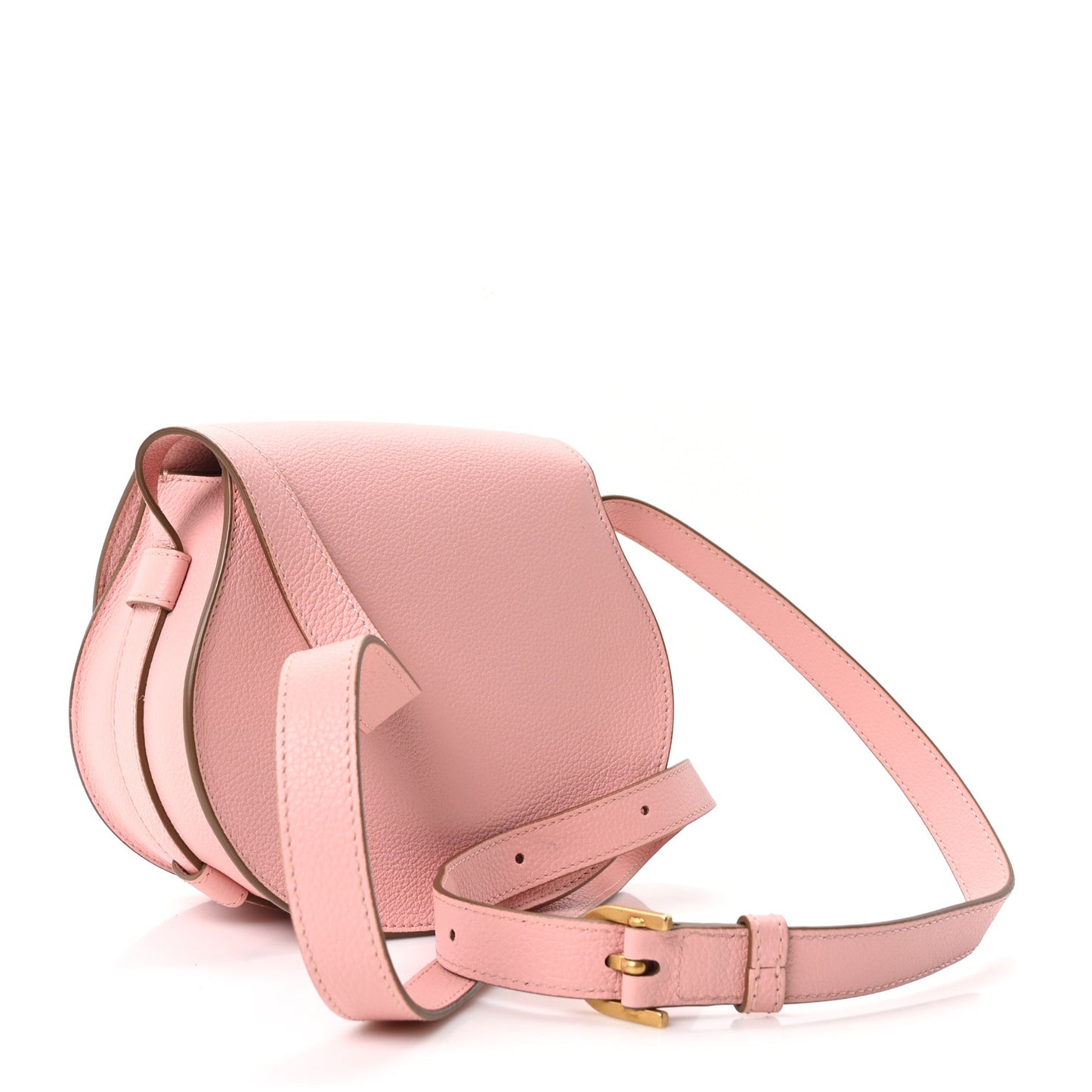 Grained Calfskin Small Marcie Saddle Bag Blossom Pink