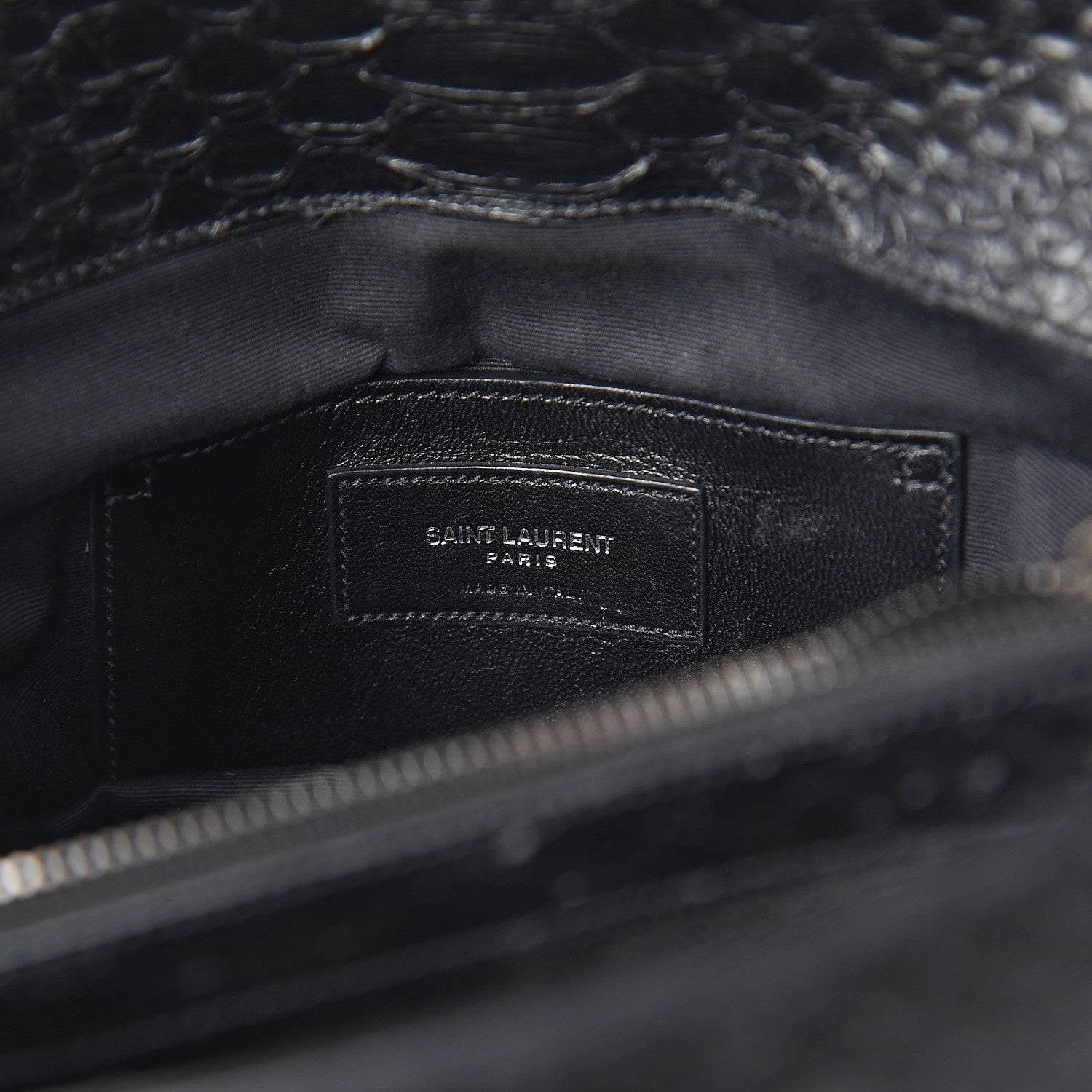 Saint Laurent Snake Calfskin Embossed Monogram Large College Satchel Black 5 of 8