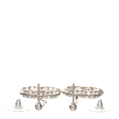 Chanel Baguette Crystal CC Drop Earrings Silver 3 of 4