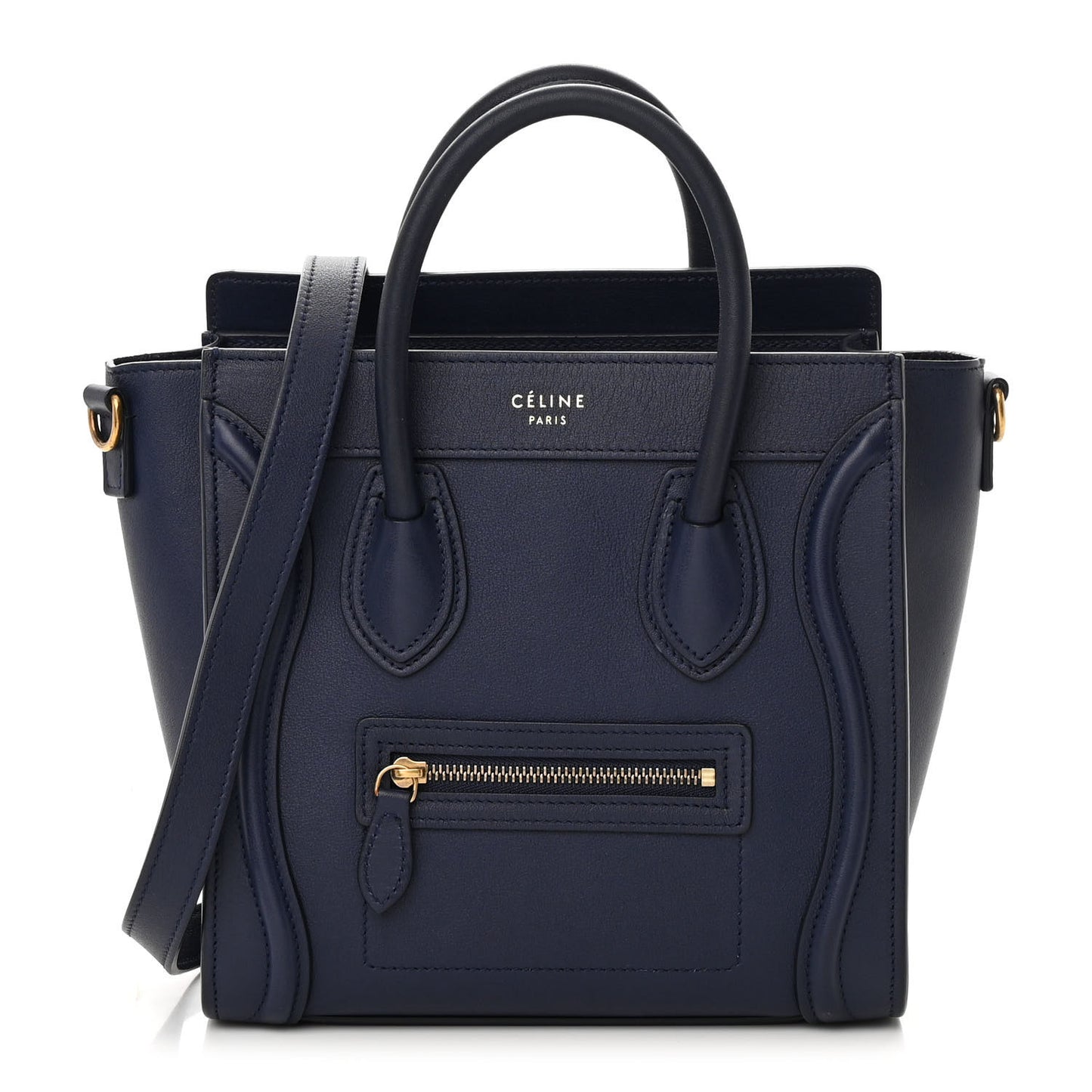 Smooth Calfskin Nano Luggage Navy Blue