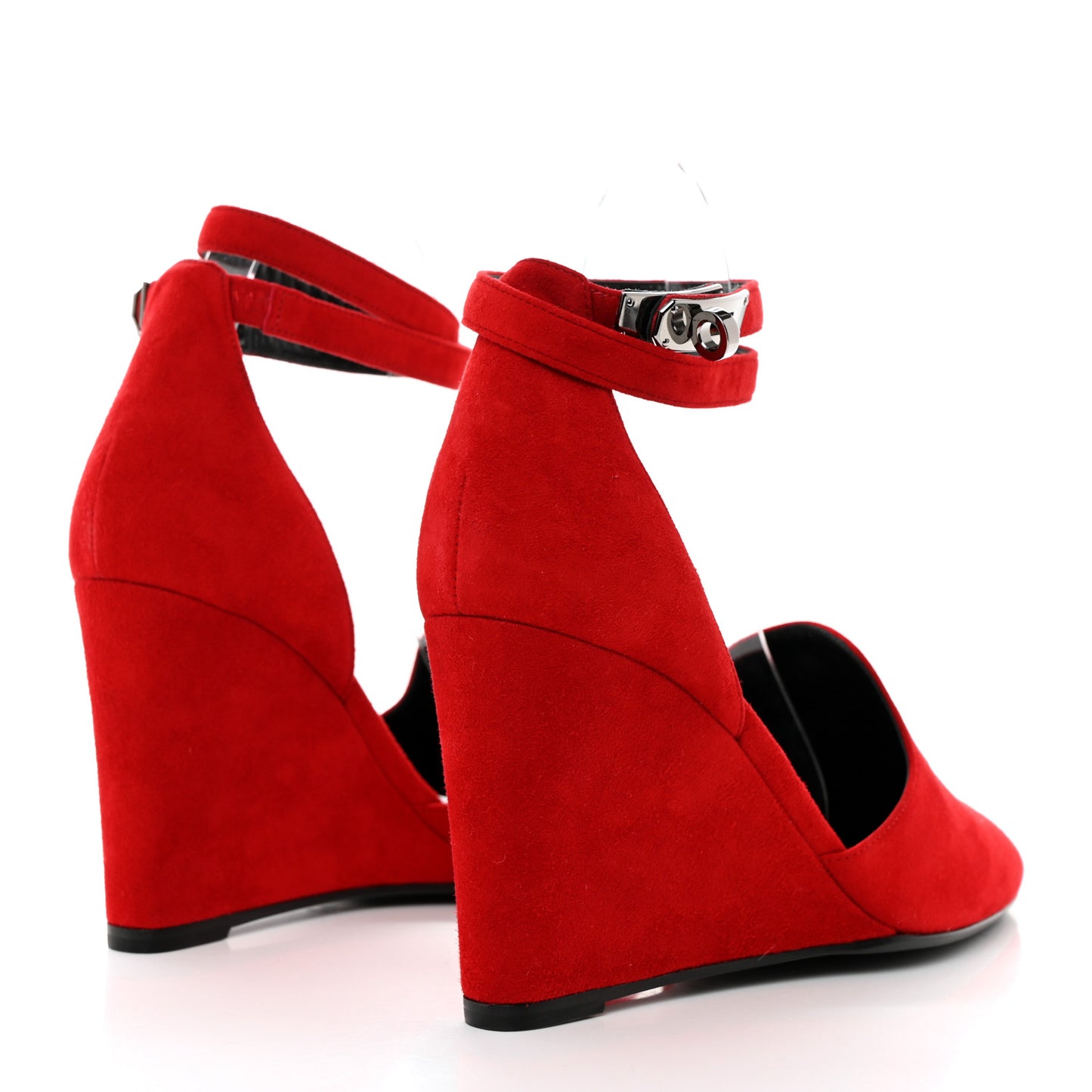 Suede Goatskin Lively Wedge Pumps 38 Piment