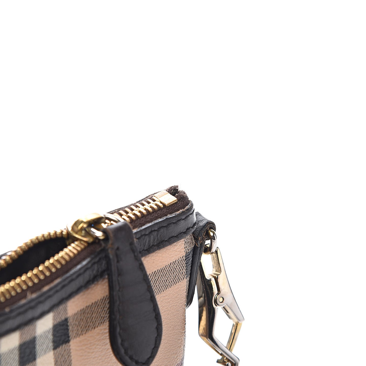 Haymarket Check Small Peyton Crossbody Clutch Bag Chocolate