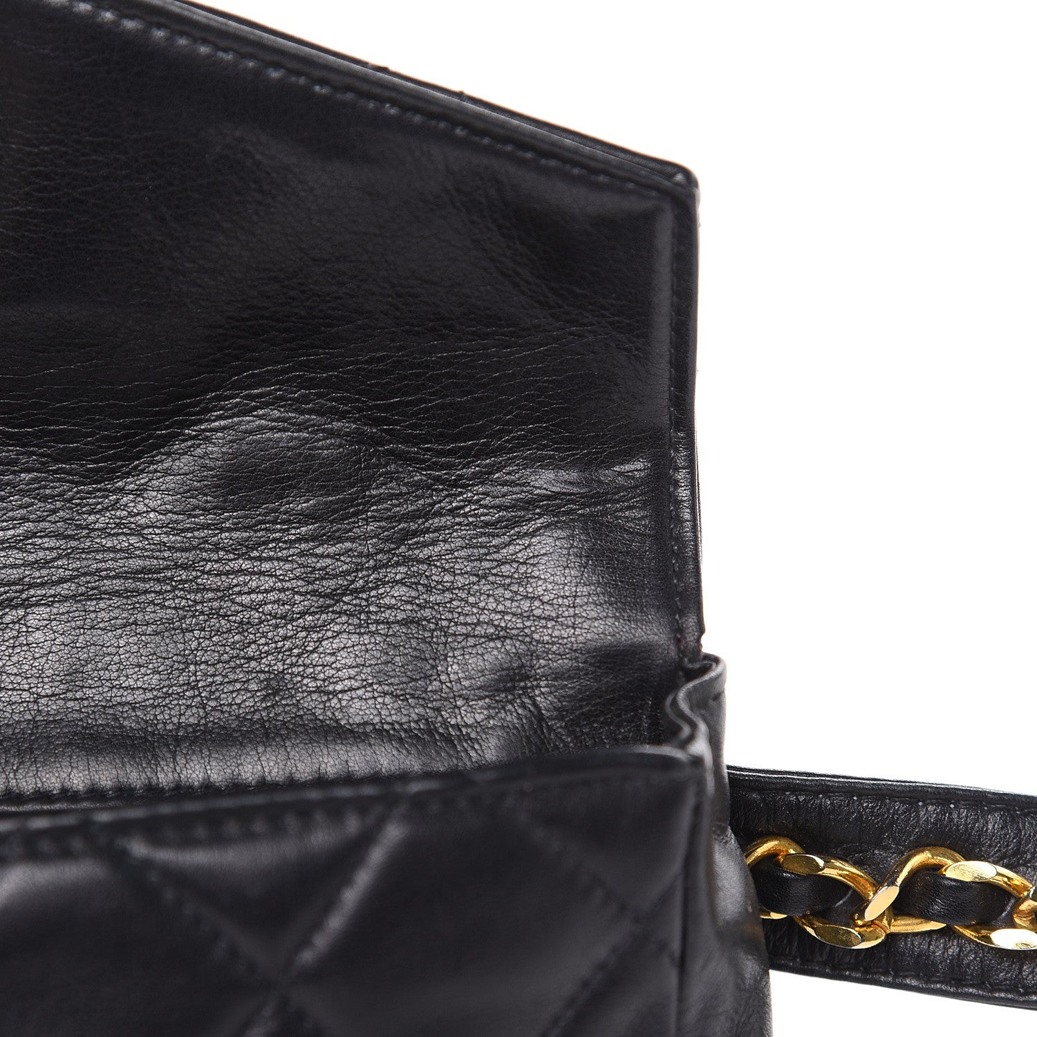 Chanel Lambskin Quilted Flap Waist Belt Bag Black 14 of 15