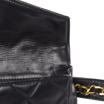 Chanel Lambskin Quilted Flap Waist Belt Bag Black 14 of 15