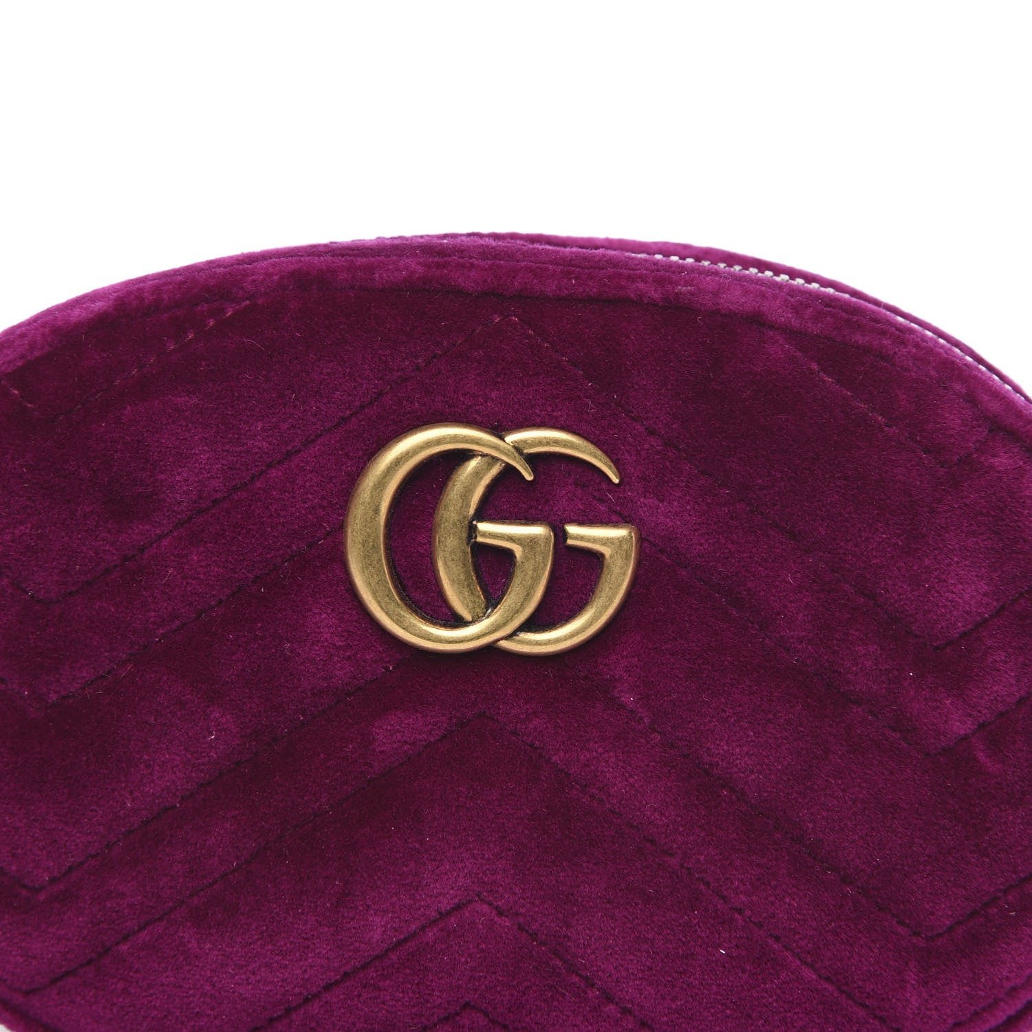Gucci Velvet Matelasse GG Marmont Belt Bag 85 34 Fuchsia Violet Cyclamen 9 of 10