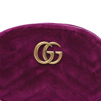 Gucci Velvet Matelasse GG Marmont Belt Bag 85 34 Fuchsia Violet Cyclamen 9 of 10