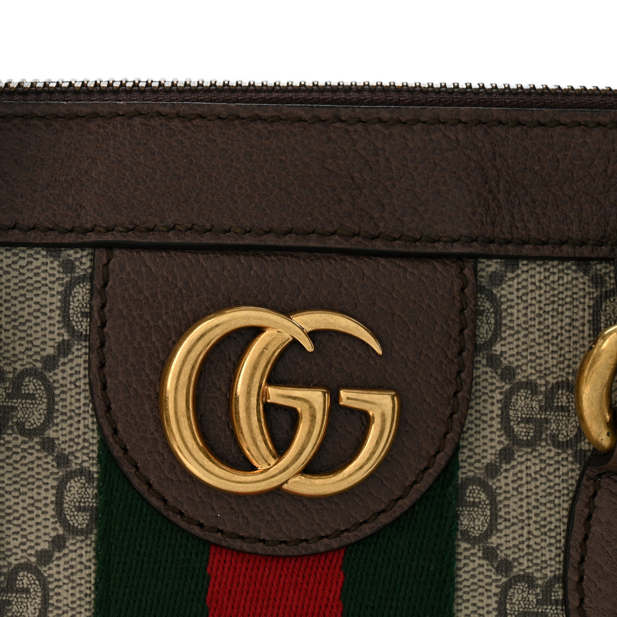Gucci GG Supreme Monogram Textured Calfskin Web Medium Ophidia Briefcase Beige Ebony New Acero 11 of 11