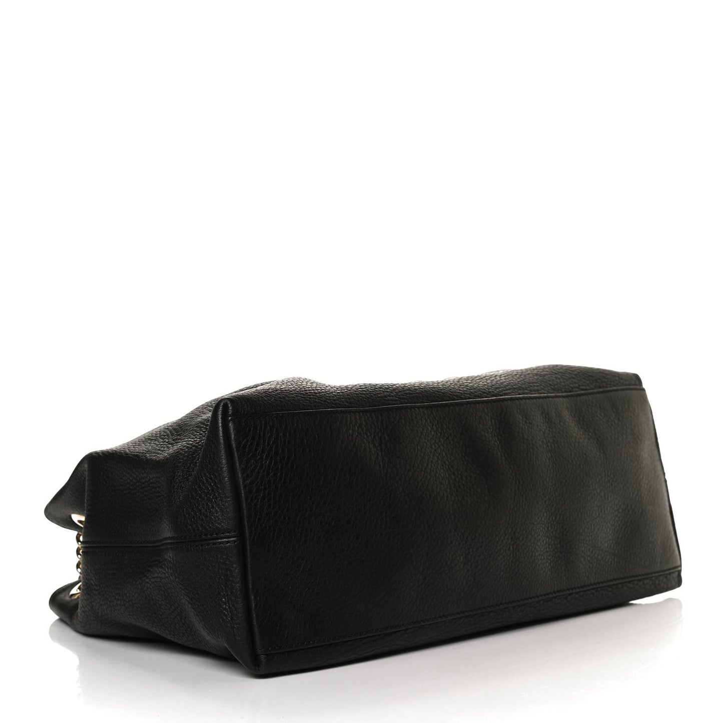 Pebbled Calfskin Medium Soho Chain Shoulder Bag Black