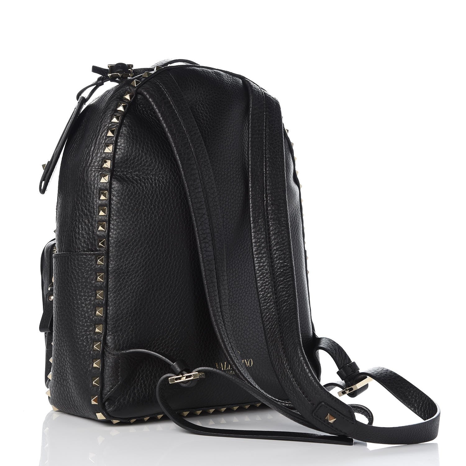 Valentino Garavani Grained Calfskin Medium Rockstud Backpack Black 3 of 8