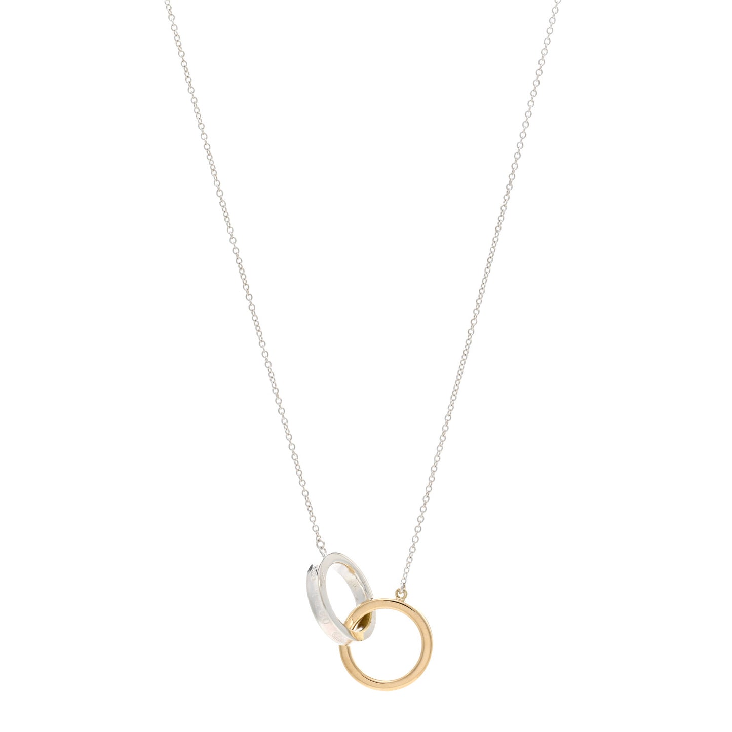Sterling Silver 18K Yellow Gold 1837 Interlocking Circles Pendant Necklace