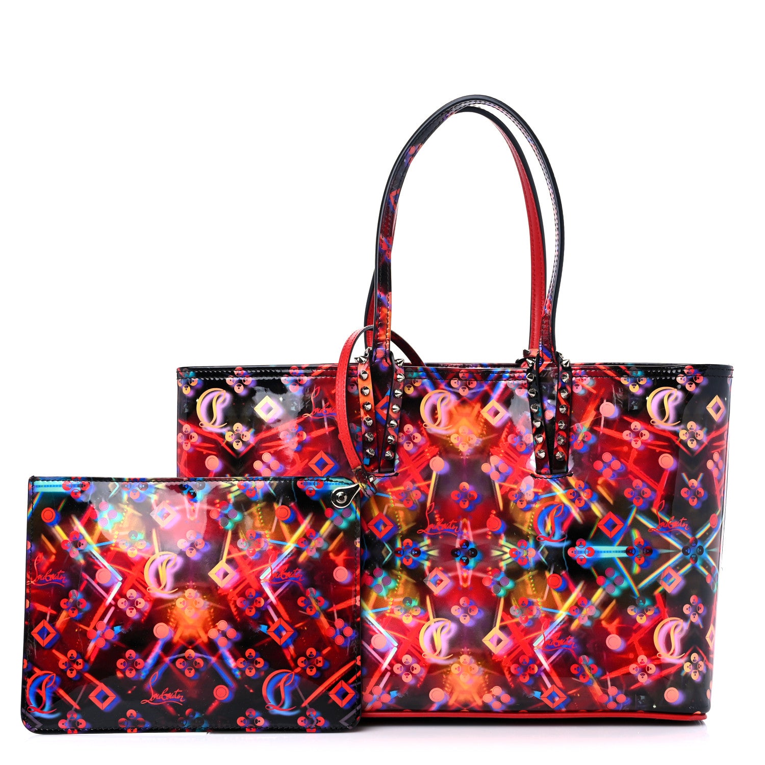 Christian Louboutin Patent Calfskin Small Discolaser Cabata Tote Multicolor 1 of 11