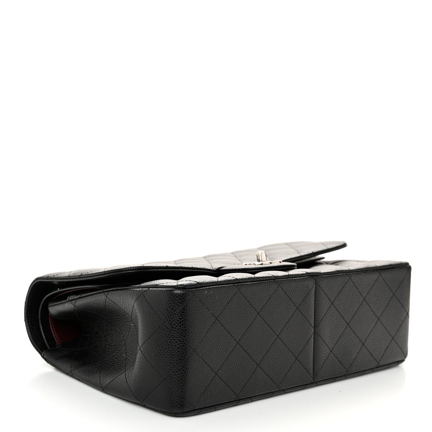 Caviar Quilted Jumbo Double Flap Black