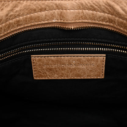 Balenciaga Agneau Laser Cut Cross Classic Gold Hardware City Beige Latte 6 of 11