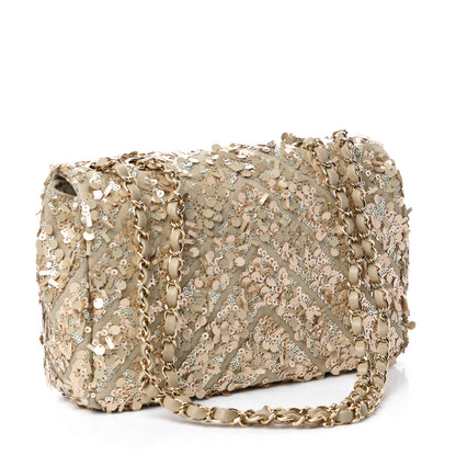 Chanel Sequins Chevron Medium Flap Gold 3 of 10