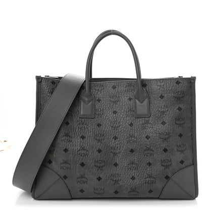 MCM Visetos Large Munchen Tote Grey 2 of 12