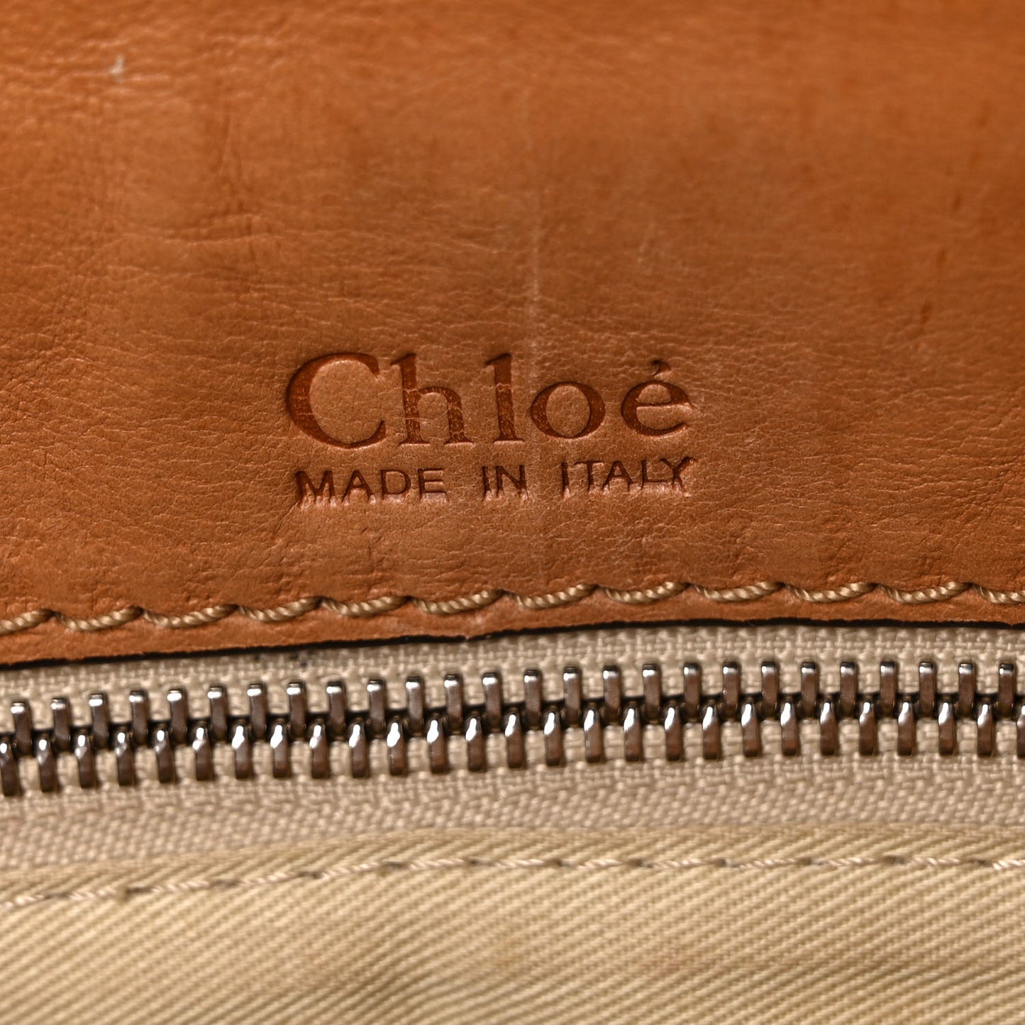 Calfskin Edith Satchel Beige