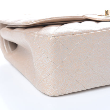 Chanel Pearly Caviar Quilted Jumbo Double Flap Light Beige 9 of 11