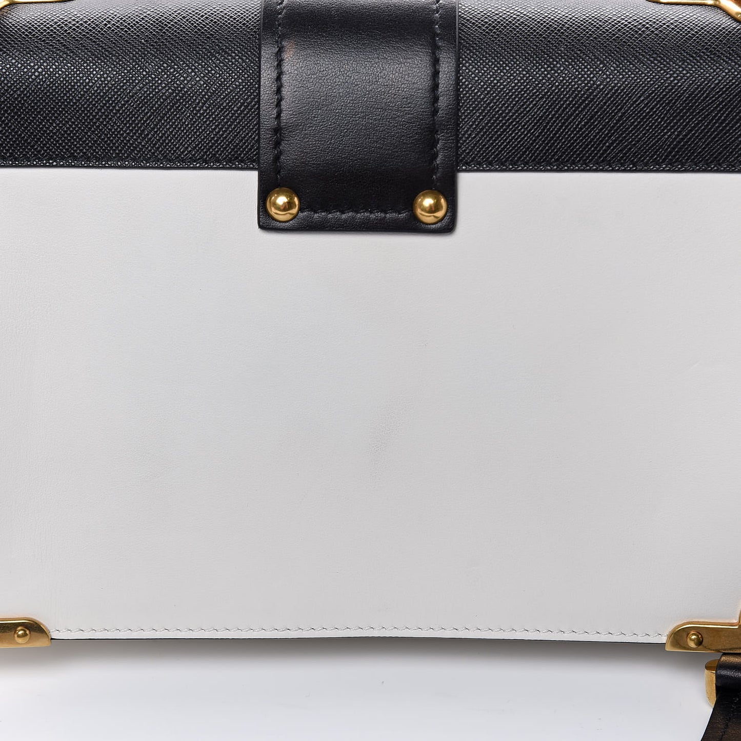 City Calf Saffiano Large Cahier Bag White Black