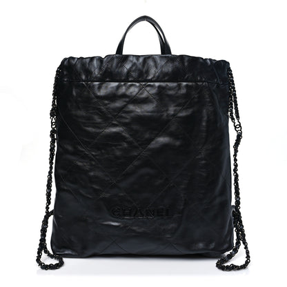 Chanel Shiny Calfskin Quilted Chanel 22 Backpack So Black 1 of 10