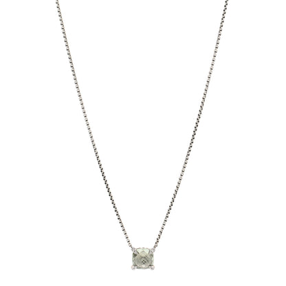 David Yurman Sterling Silver Diamond Prasiolite 9mm Petite Chatelaine Pendant Necklace 1 of 4