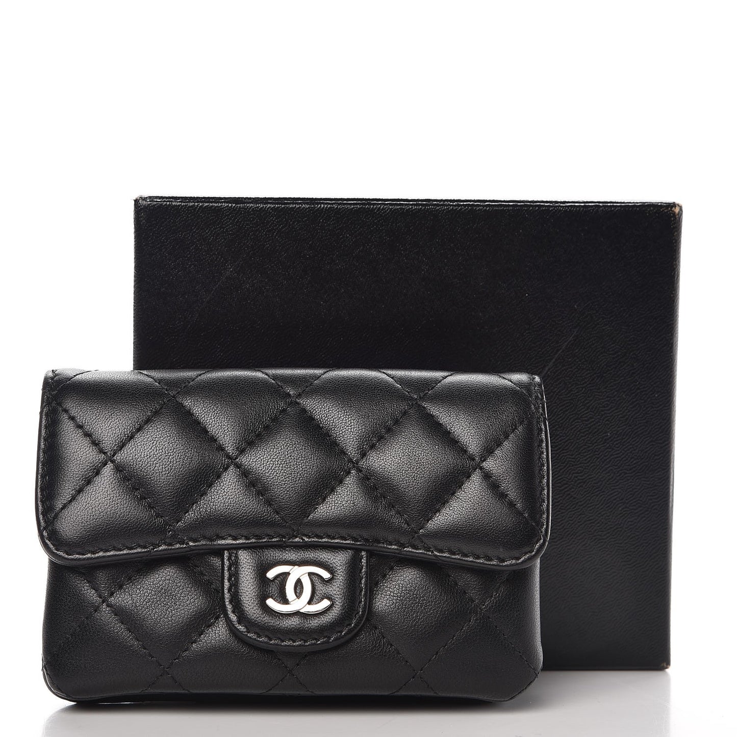 Lambskin Quilted Coin Purse Black