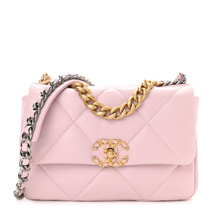 Chanel Lambskin Quilted Medium Chanel 19 Flap Light Pink 1 of 12
