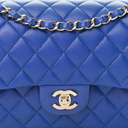 Chanel Iridescent Caviar Quilted Medium Double Flap Blue 8 of 11
