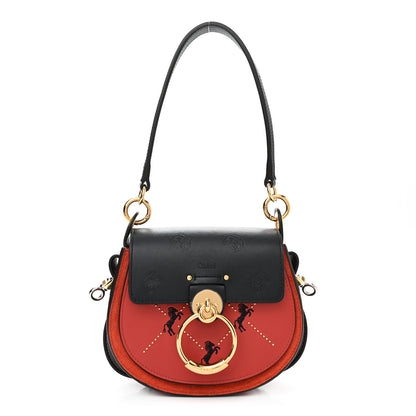 Chloe Calfskin Little Horses Embroidered Baroque Small Tess Bag Earthy Red 1 of 11