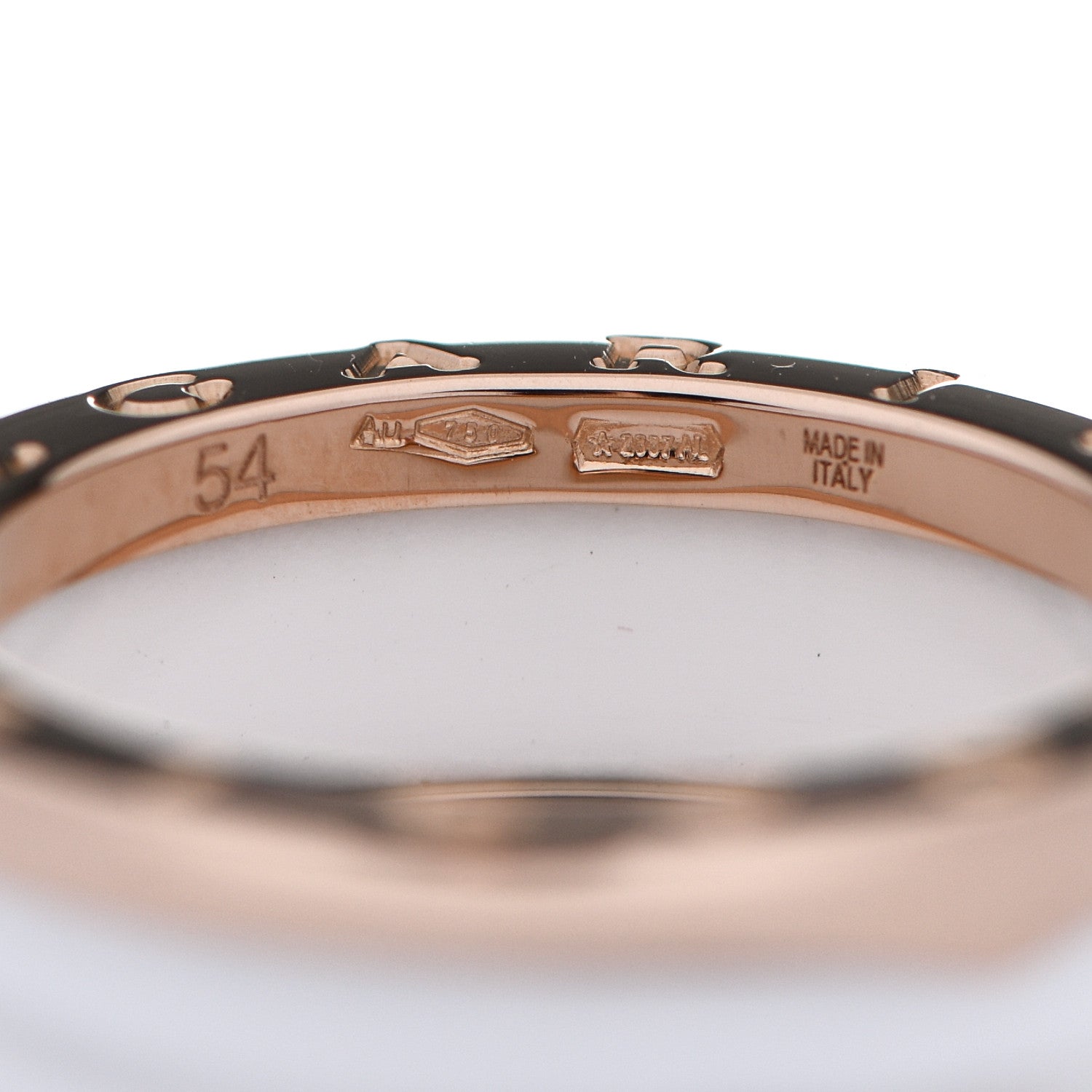 Bulgari 18K Rose Gold White Ceramic B.Zero1 Two-Band Ring 54 6.75 5 of 5