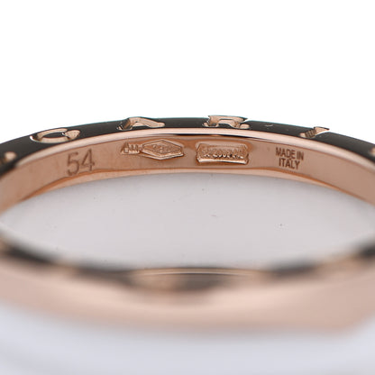 Bulgari 18K Rose Gold White Ceramic B.Zero1 Two-Band Ring 54 6.75 5 of 5