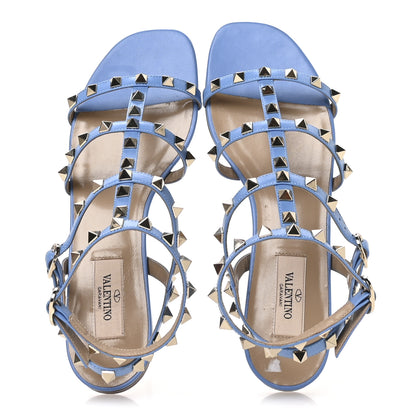 Valentino Garavani Calfskin Rockstud Gladiator Flat Sandals 36 Denim 2 of 10