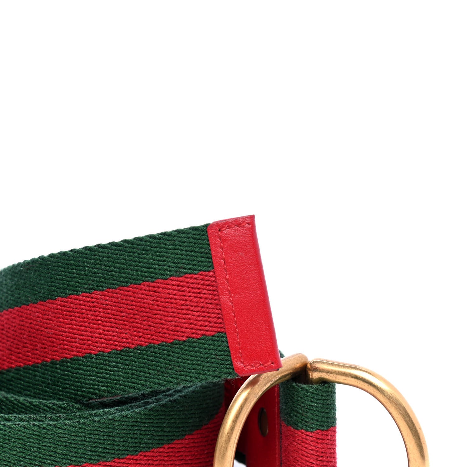 Gucci Web Feline D Ring Belt 85 34 Red Green 5 of 5