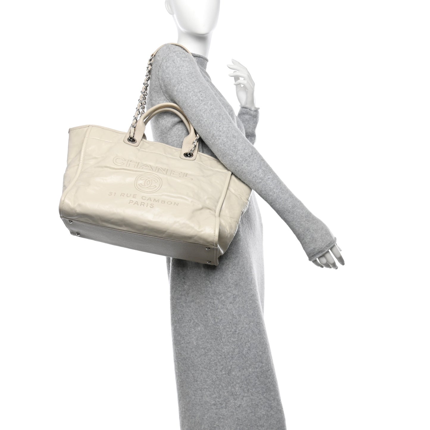 Calfskin Deauville Tote White
