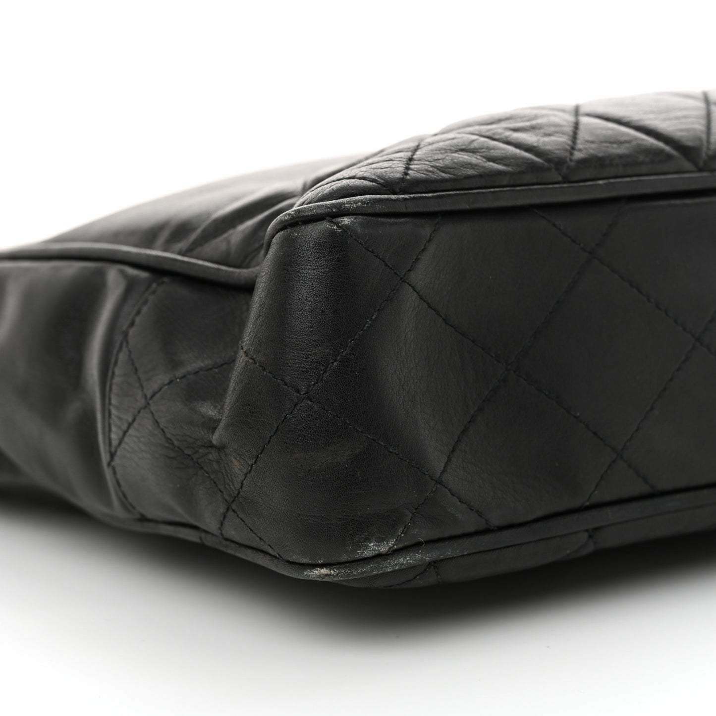 Lambskin Quilted Shoulder Bag Black