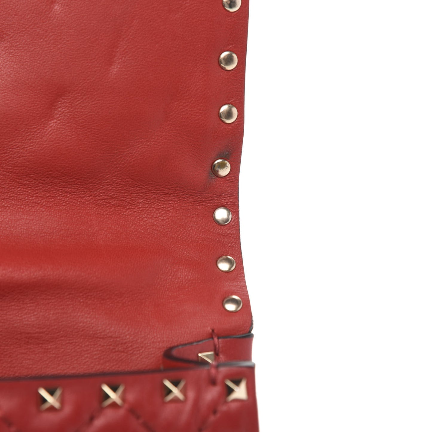 Nappa Medium Rockstud Spike Shoulder Bag Rosso Valentino