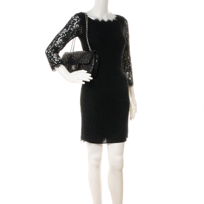 Chanel Lambskin Embroidered Camellia Follies Flap Black 2 of 9