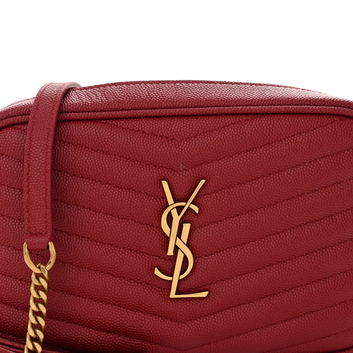 Grain De Poudre Matelasse Monogram Mini Lou Camera Bag Opyum Red