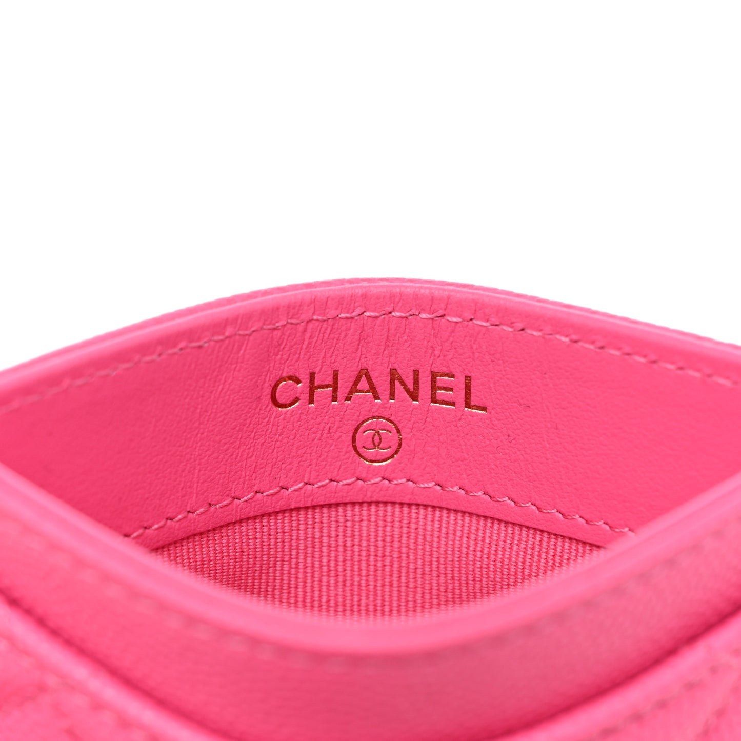 Caviar Quilted Card Holder Pink