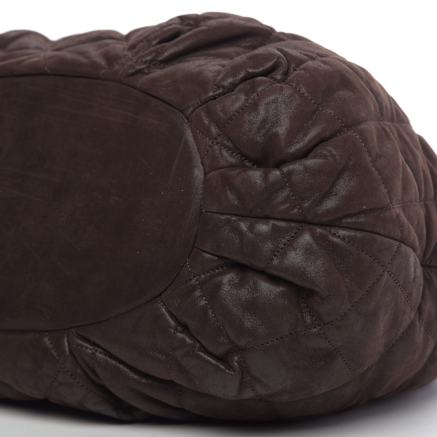 Iridescent Calfskin Quilted Large In The Mix Tote Brown