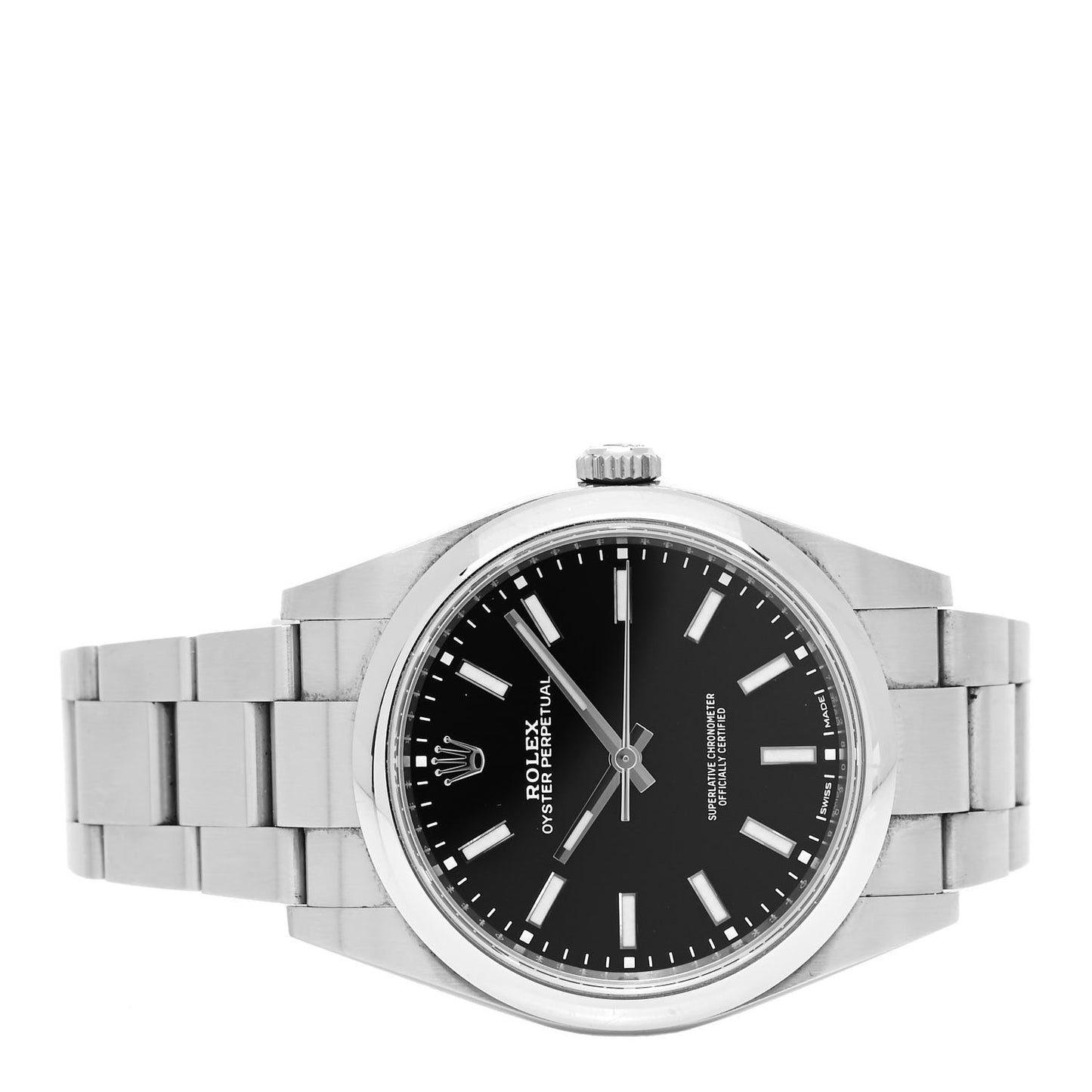 Stainless Steel 39mm Oyster Perpetual Watch Black 114300