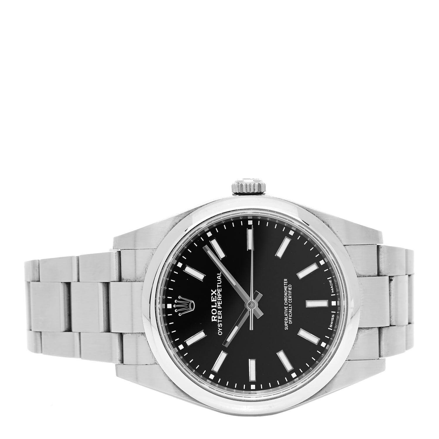Rolex Stainless Steel 39mm Oyster Perpetual Watch Black 114300 2 of 5