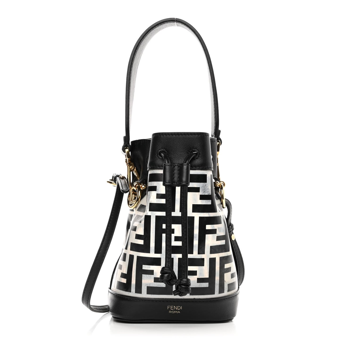 TPU FF Vitello Grace F is Fendi Mini Mon Tresor Bucket Bag Black