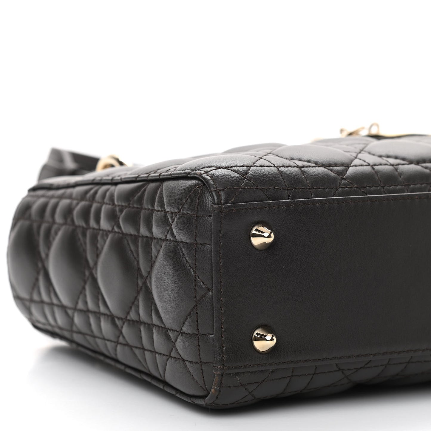 Lambskin Cannage Small Lucky Badges My Lady Dior Dark Grey