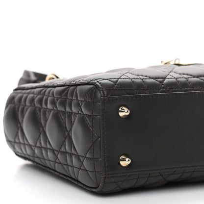 Christian Dior Lambskin Cannage Small Lucky Badges My Lady Dior Dark Grey 9 of 11