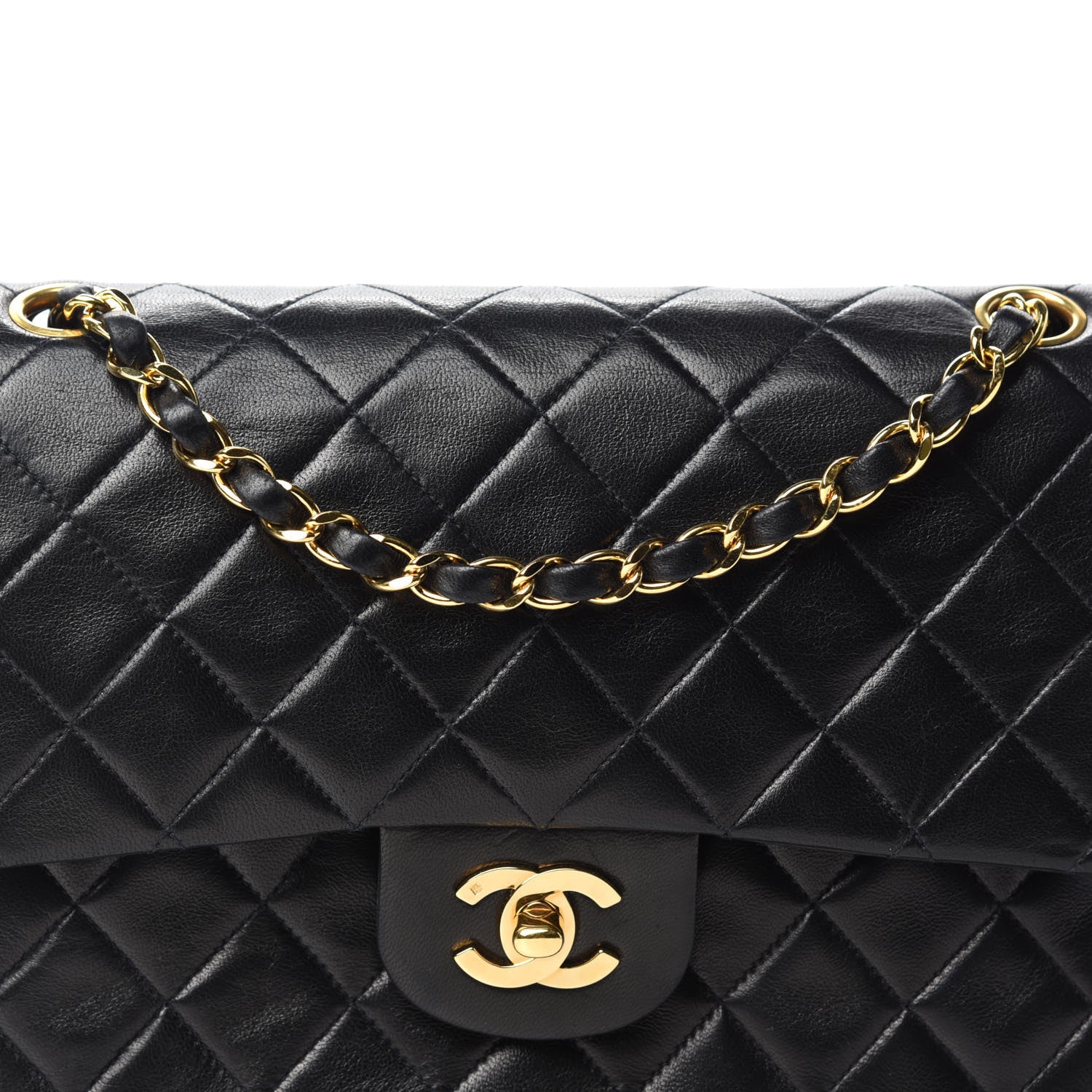 Chanel Lambskin Quilted Medium Double Flap Black 14 of 14