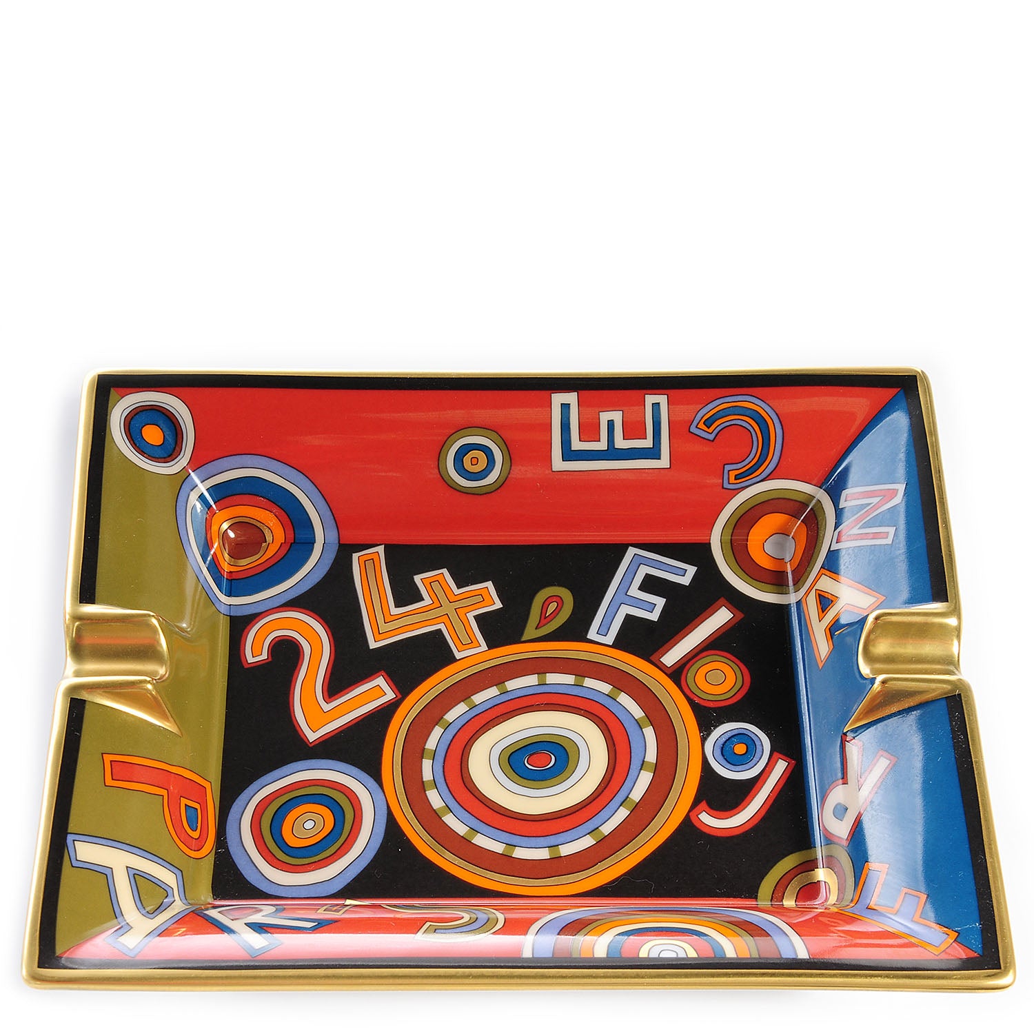 Hermes Printed Porcelain Tohu Bohu Ashtray 1 of 4