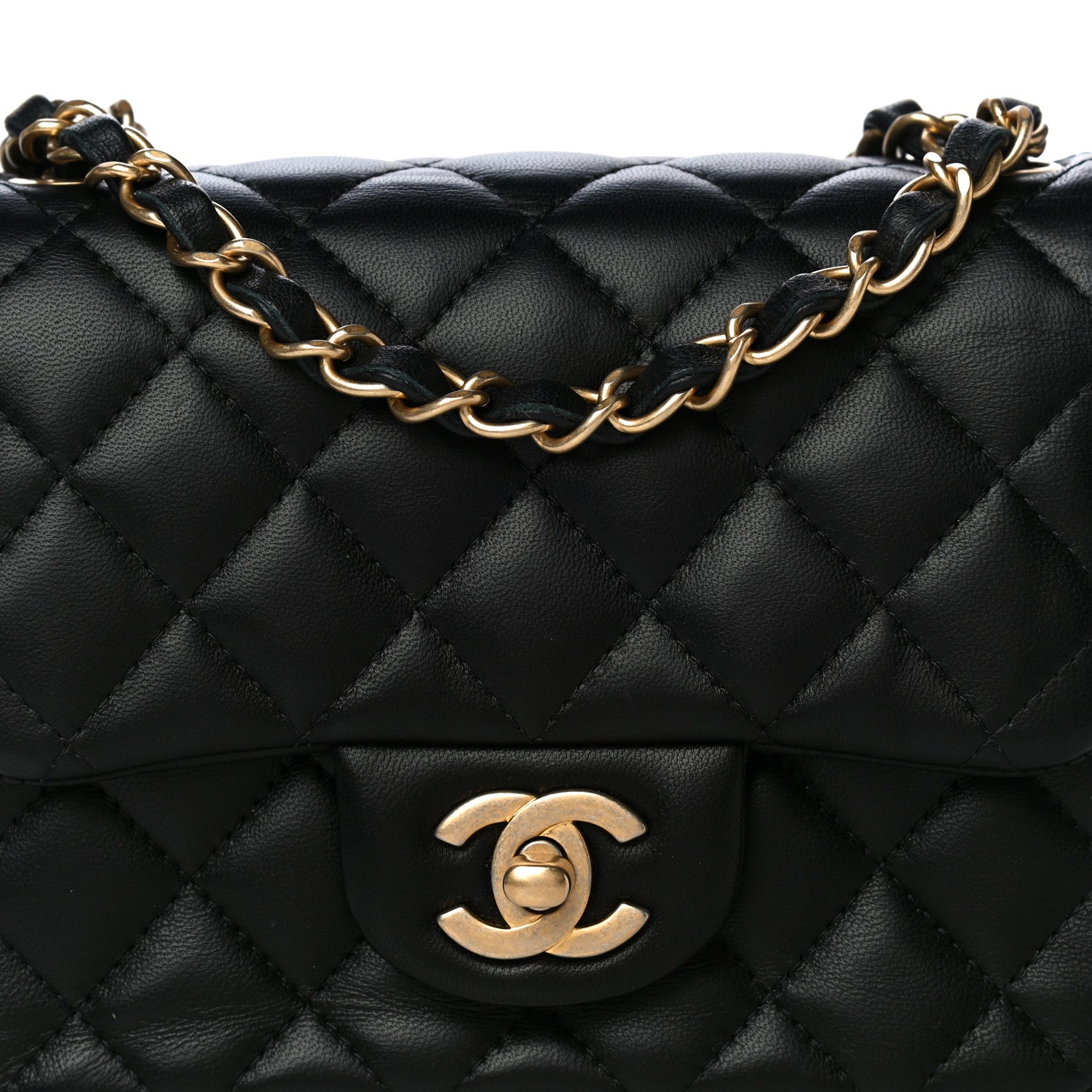 Chanel Lambskin Quilted Mini Square Flap Black 7 of 12