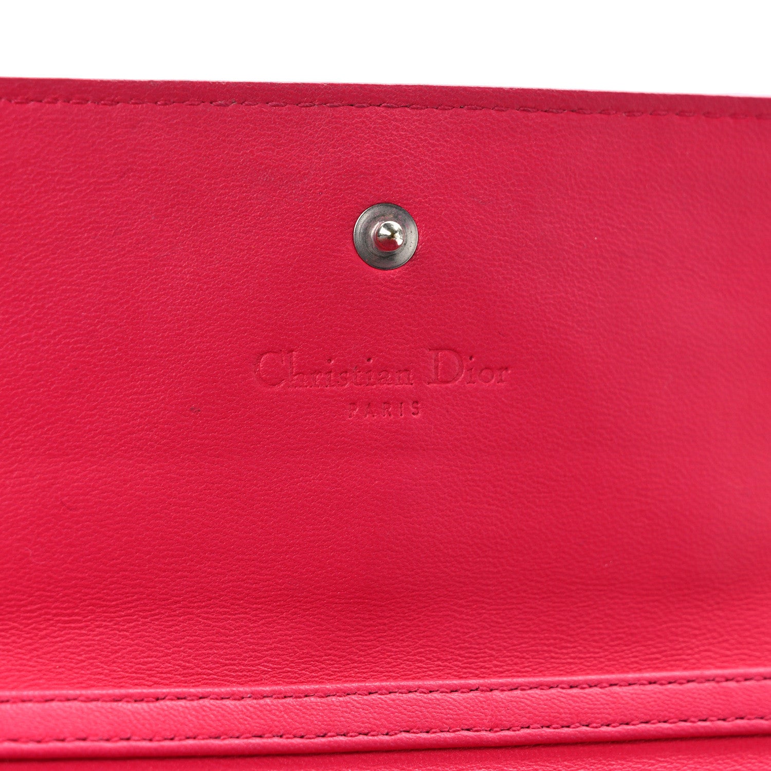 Christian Dior Lambskin Cannage Lady Dior Rendezvous Wallet On Chain Fuchsia 6 of 8
