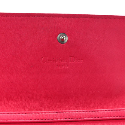 Christian Dior Lambskin Cannage Lady Dior Rendezvous Wallet On Chain Fuchsia 6 of 8